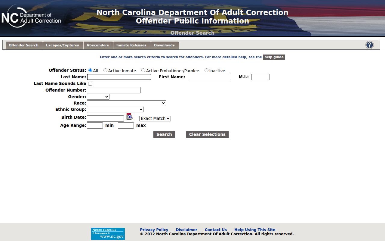 Kernersville neighbors page North Carolina public offender search screen
