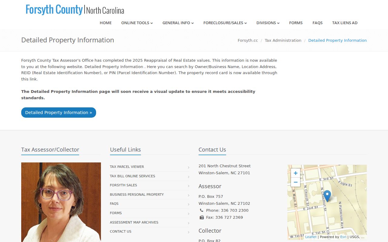 Kernersville street directory Forsyth property lookup page